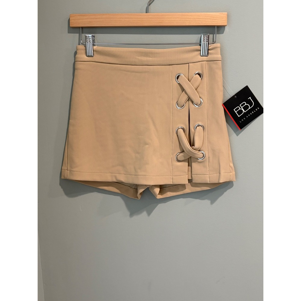 BBJ Los Angeles Tan Lace Up Grommet Skort Size S
